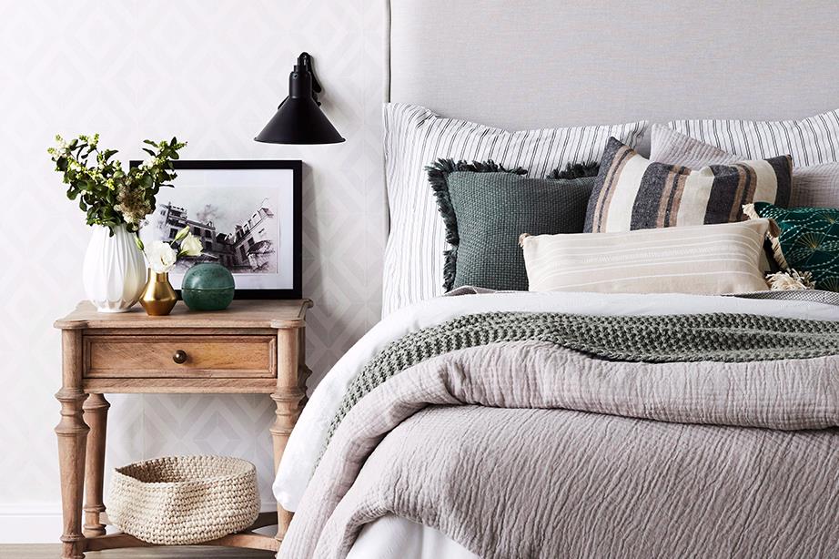 pillows on bed