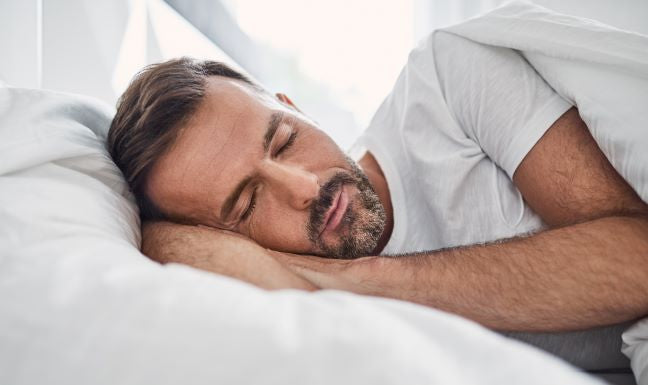 side sleeping man