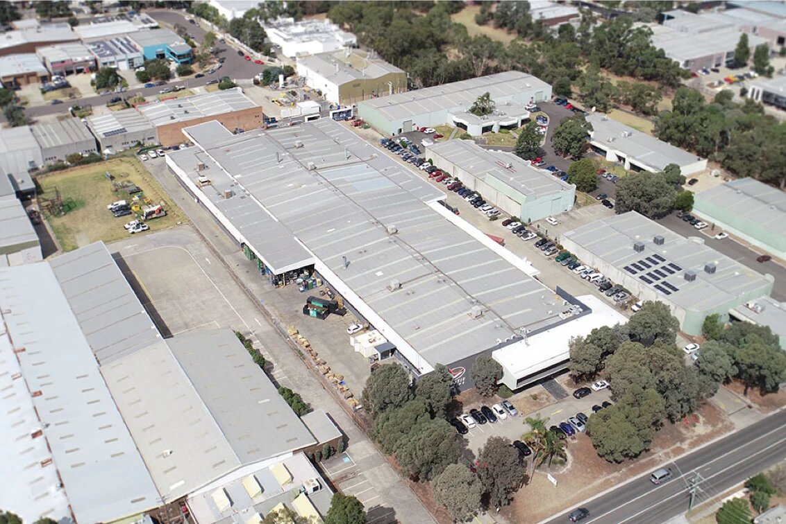 manufacturing plant overhead view